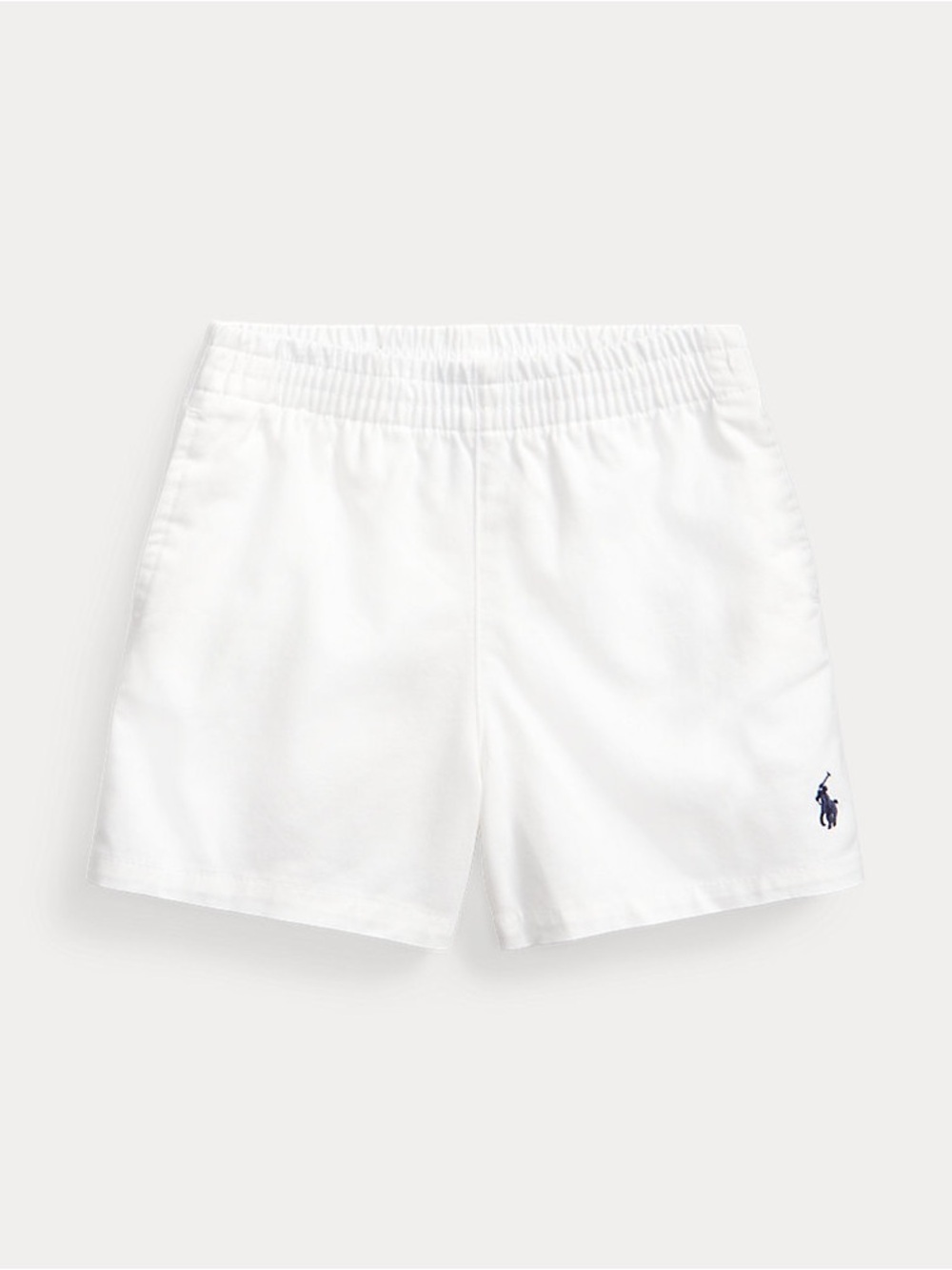 Kids Ralph Lauren White Chino Shorts with Navy Polo Logo and elastic waistband